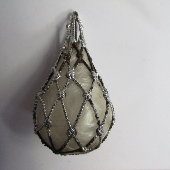 7 Bradford Cage Christmas Ornaments Spun Angel Hair Teardrop & 6 Round *READ* - Picture 13 of 15